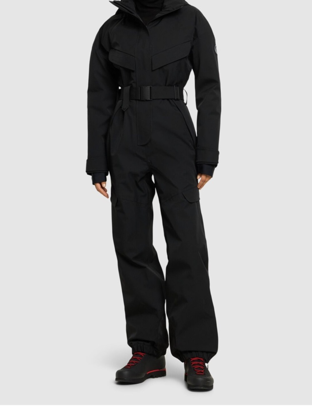 Women's Black Ski One-Piece Snow Jacket